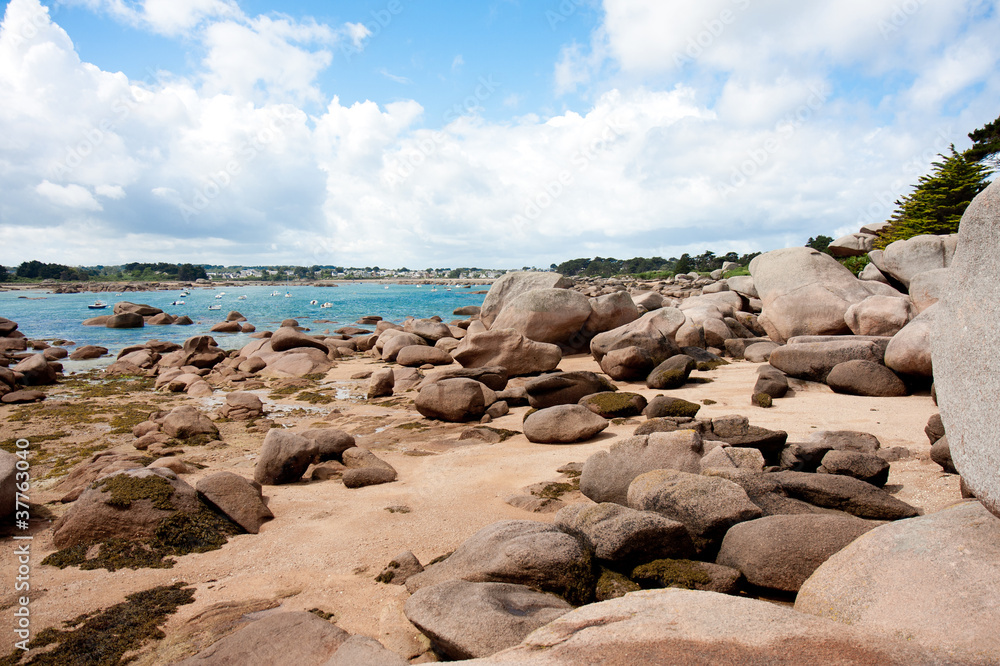 Ebb tide in bay at rocky coast of Brittany, France Ebb tide in bay at rocky coast of Brittany, France