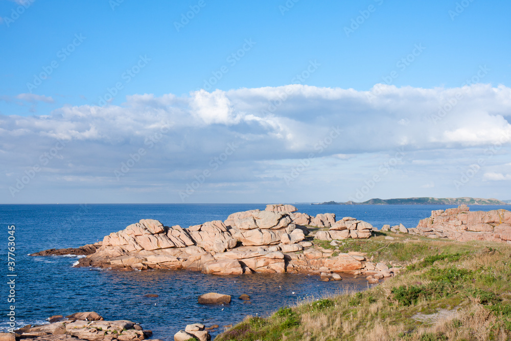 Famous granite rocks in Brittany, France