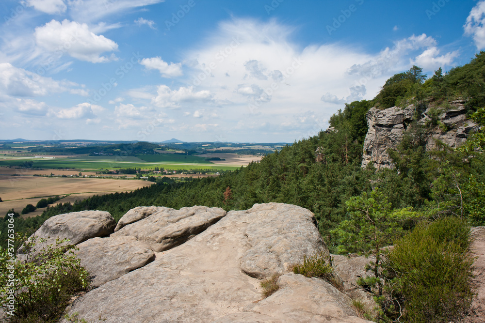 Summer landscape in Bohemian paradise, Czech republic