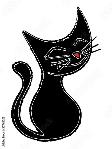 Gato negro sonriente