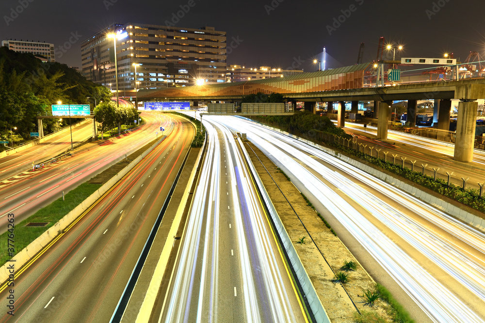 Naklejka premium highway at night