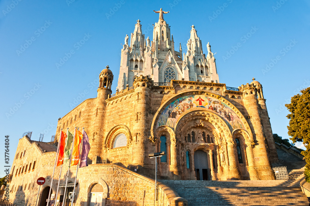 Tibidabo church in Barcelona, Spain.