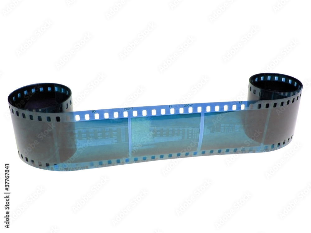 blue filmstrip isolated on white