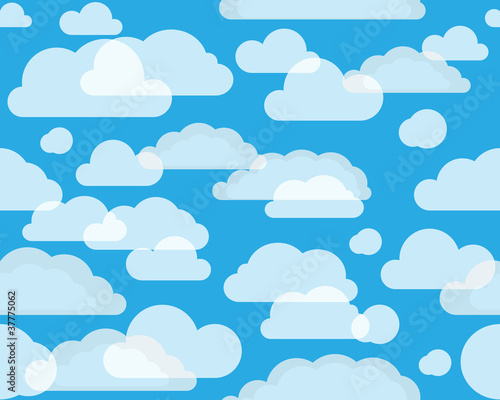 Clouds on green-blue sky. seamless background