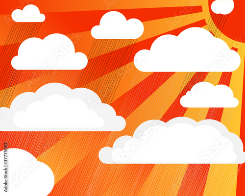 Rain clouds with sun