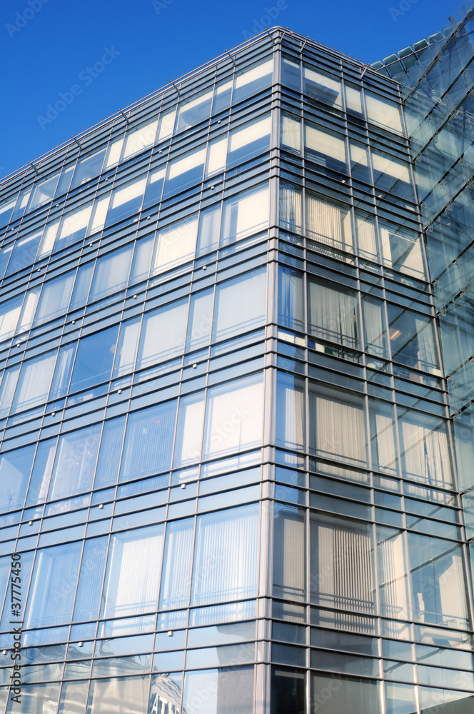 Angle of glass building Angle of glass building