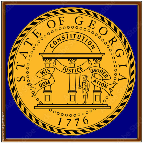usa states county city georgia emblem coat seal