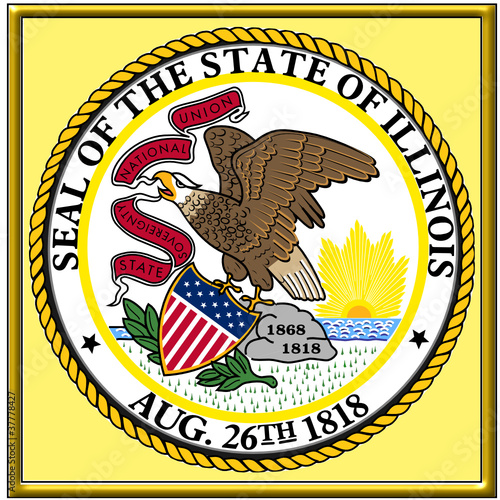 usa ststes county city illinois coat emblem seal
