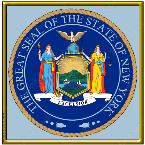 usa states county city new york coat seal emblem