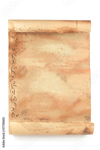 grunge opened scroll of paper