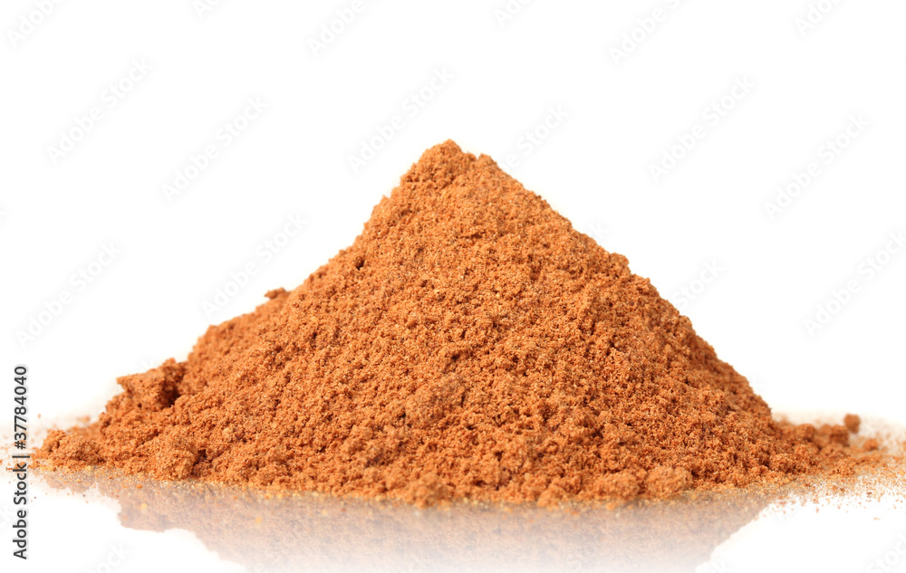 Cinnamon powder isolated on white Cinnamon powder isolated on white