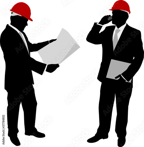 businessmen with hard hat - vector
