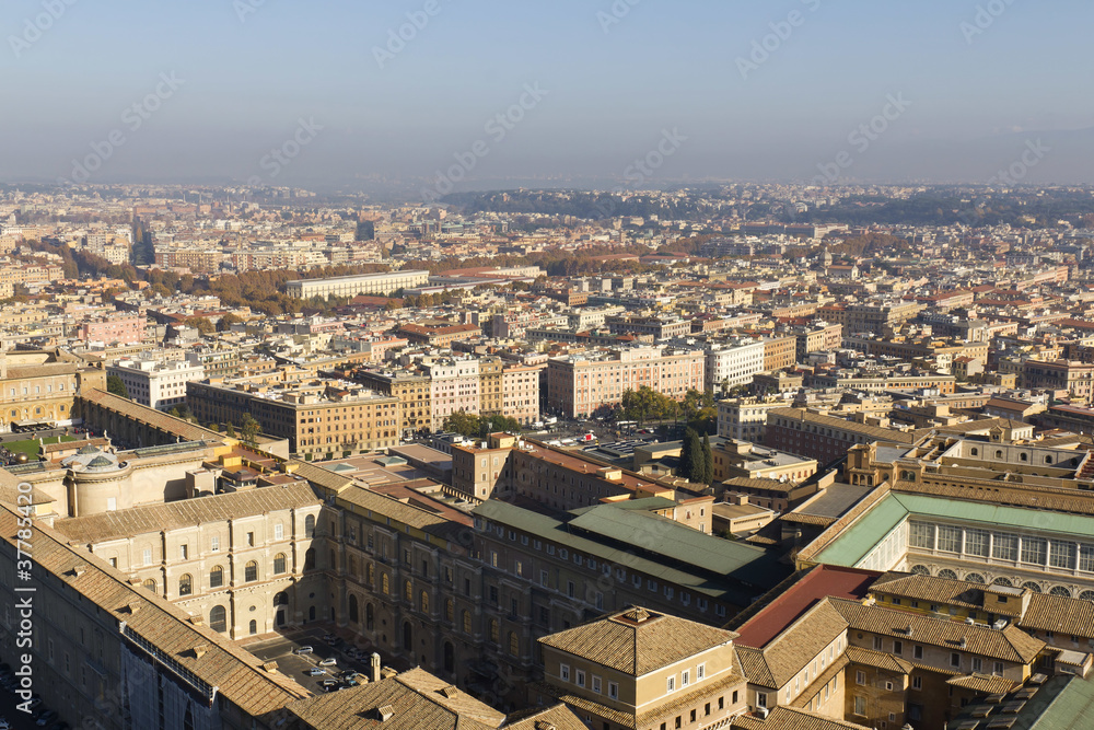 Panorama di Roma dalla Cupola di San Pietro in Vaticano