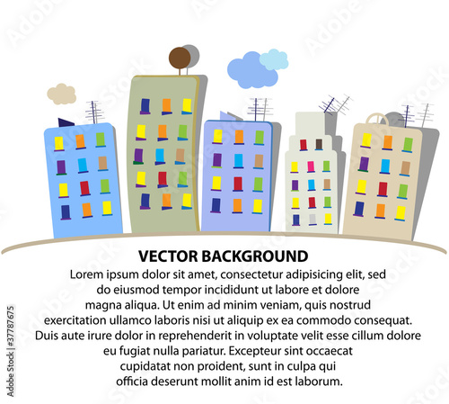City vector cartoon panorama