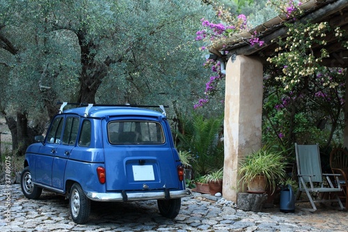 vintage blue renault photo