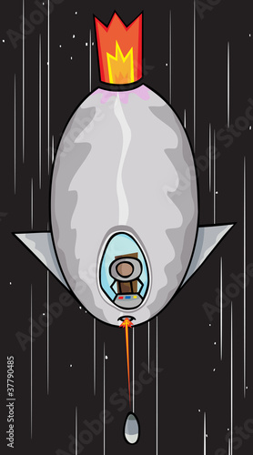 Spaceship Fires Missle