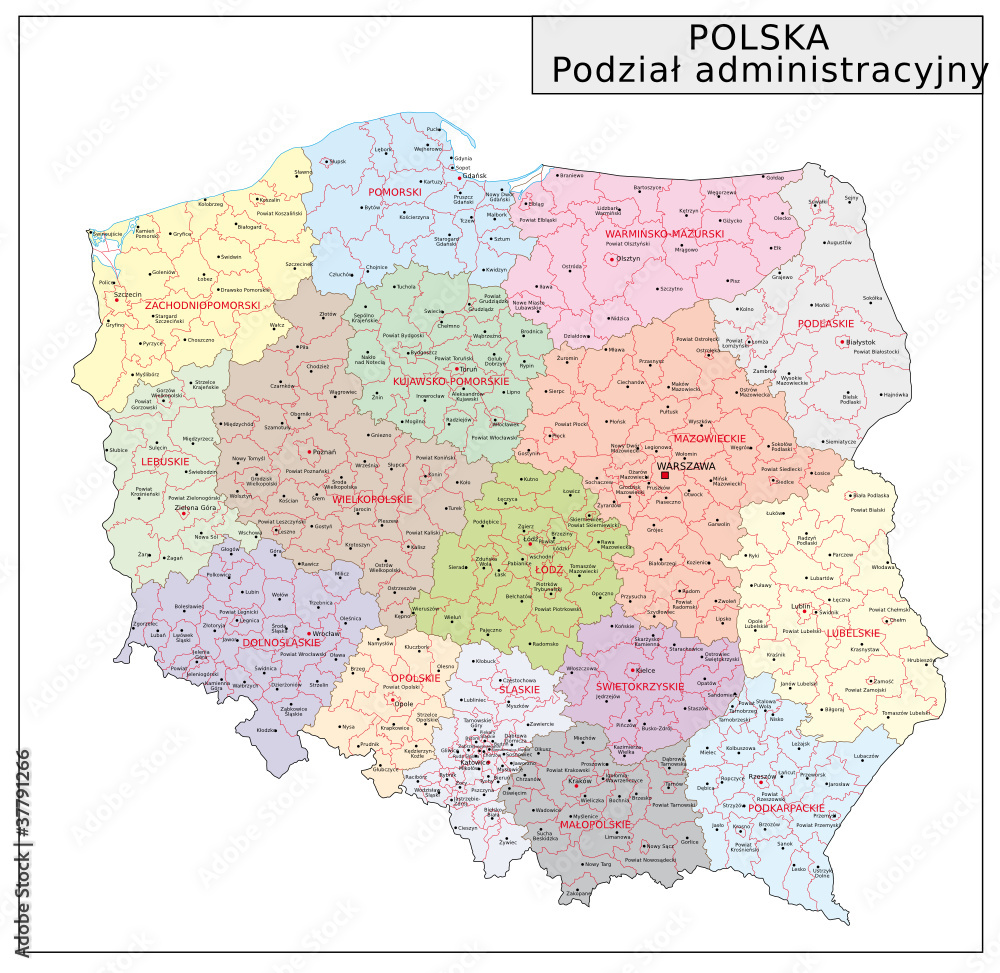 Polen Administrativ - obrazy, fototapety, plakaty 