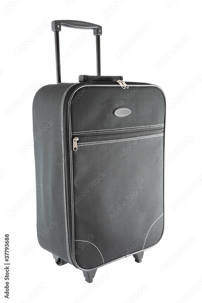 Black travel bag side on white background. Black travel bag side on white background.