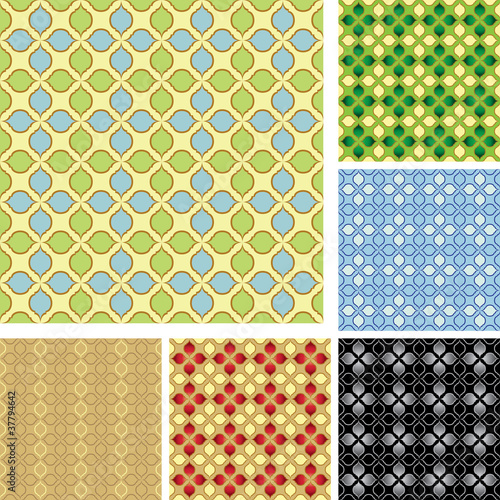 vector - set of 6 colored patterns for background