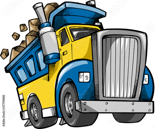 Dump Truck Vector Sketch Doodle