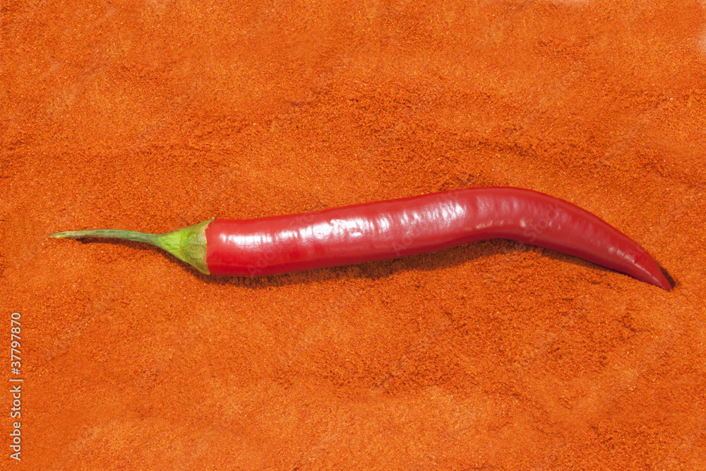 Naklejka premium chilis on ground pepper