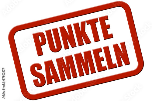 Stempel rot rel PUNKTE SAMMELN photo