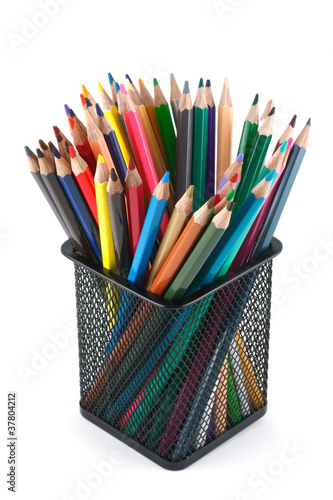 Color pencils in the basket