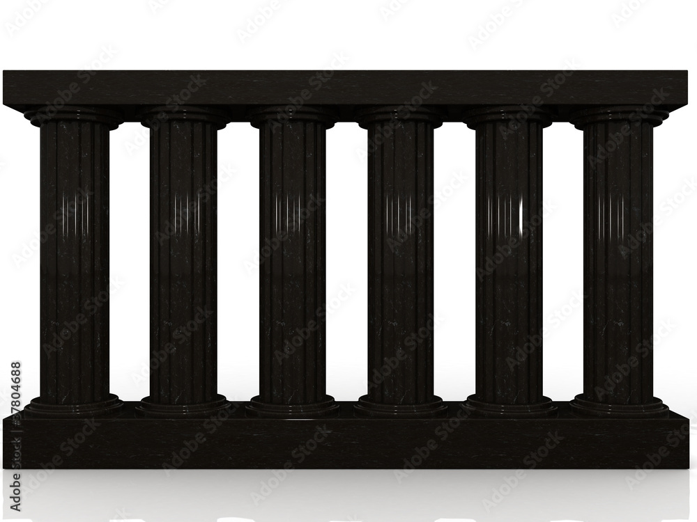 Black marble columns on a white background №1 Black marble columns on a white background №1