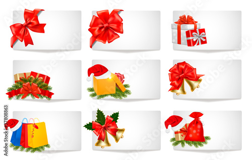 Set of winter christmas banners. Vector illustration.
