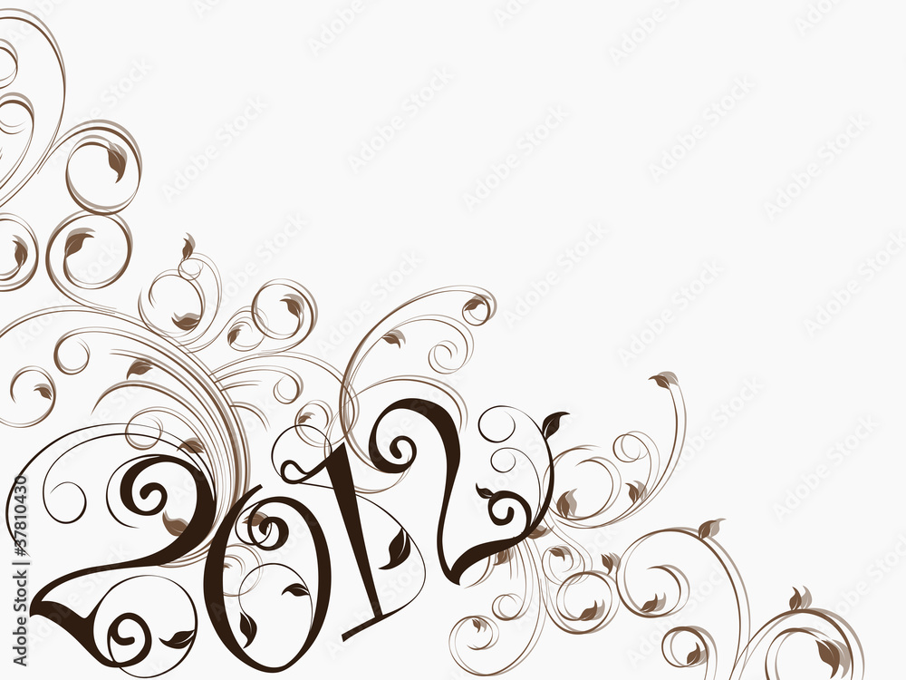 elegant floral design vector for 2012 celebration elegant floral design vector for 2012 celebration