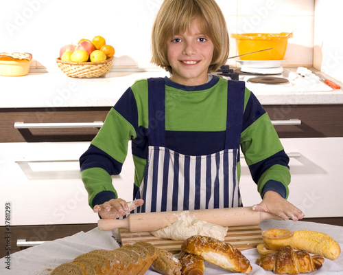 young boy in the kitchen photo