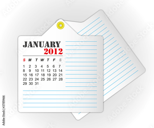 Obraz na płótnie calendar 2012 January