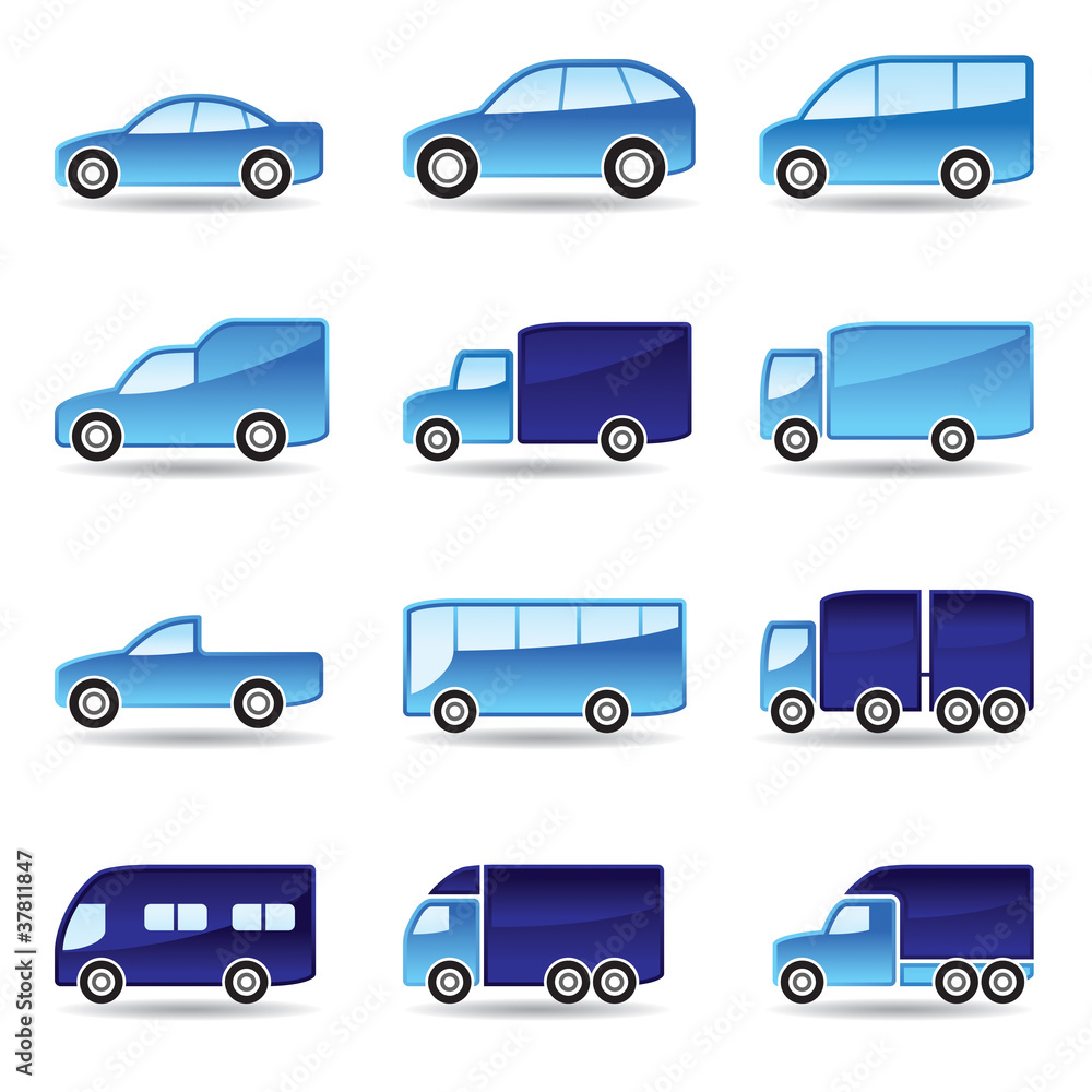 Fototapeta premium Road transport icon set - vector illustration