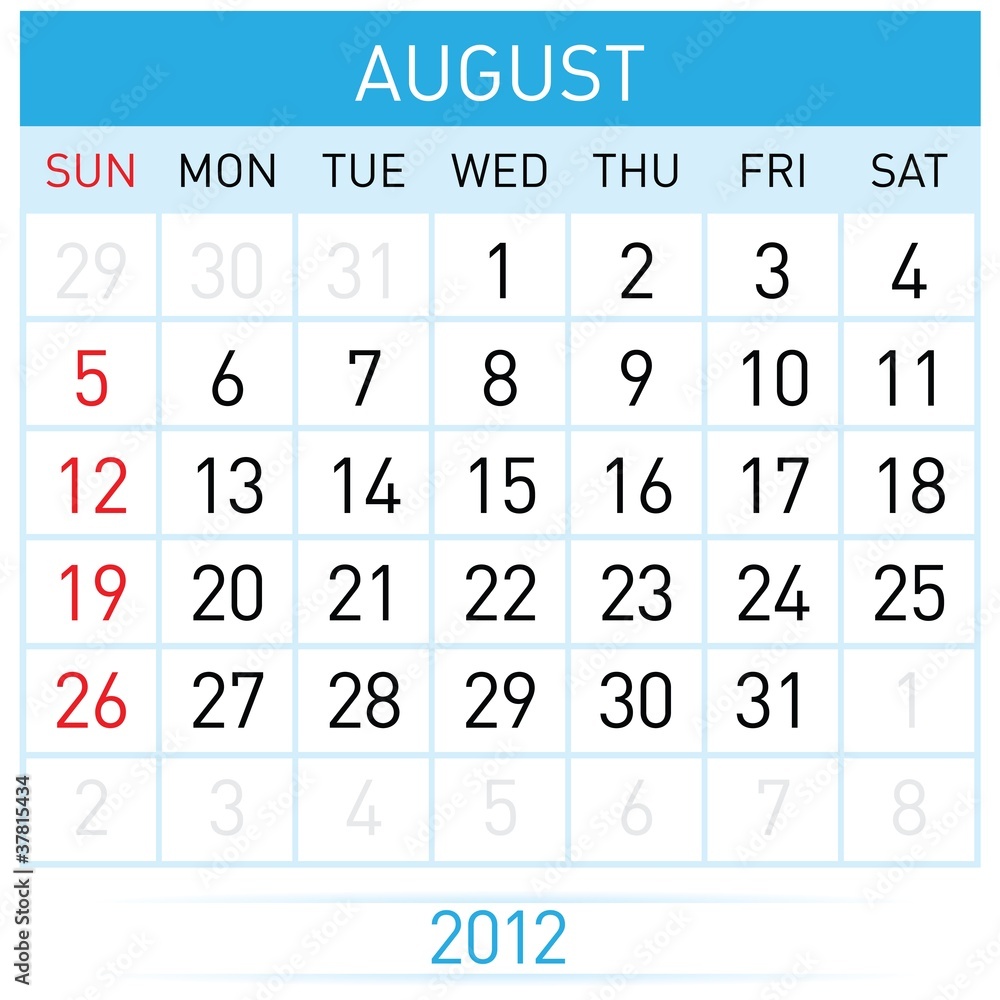 August Calendar August Calendar