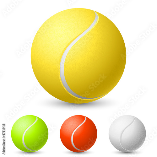 Realistic tennis ball in different colors