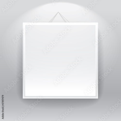 Blank frame on the wall with barcode sign