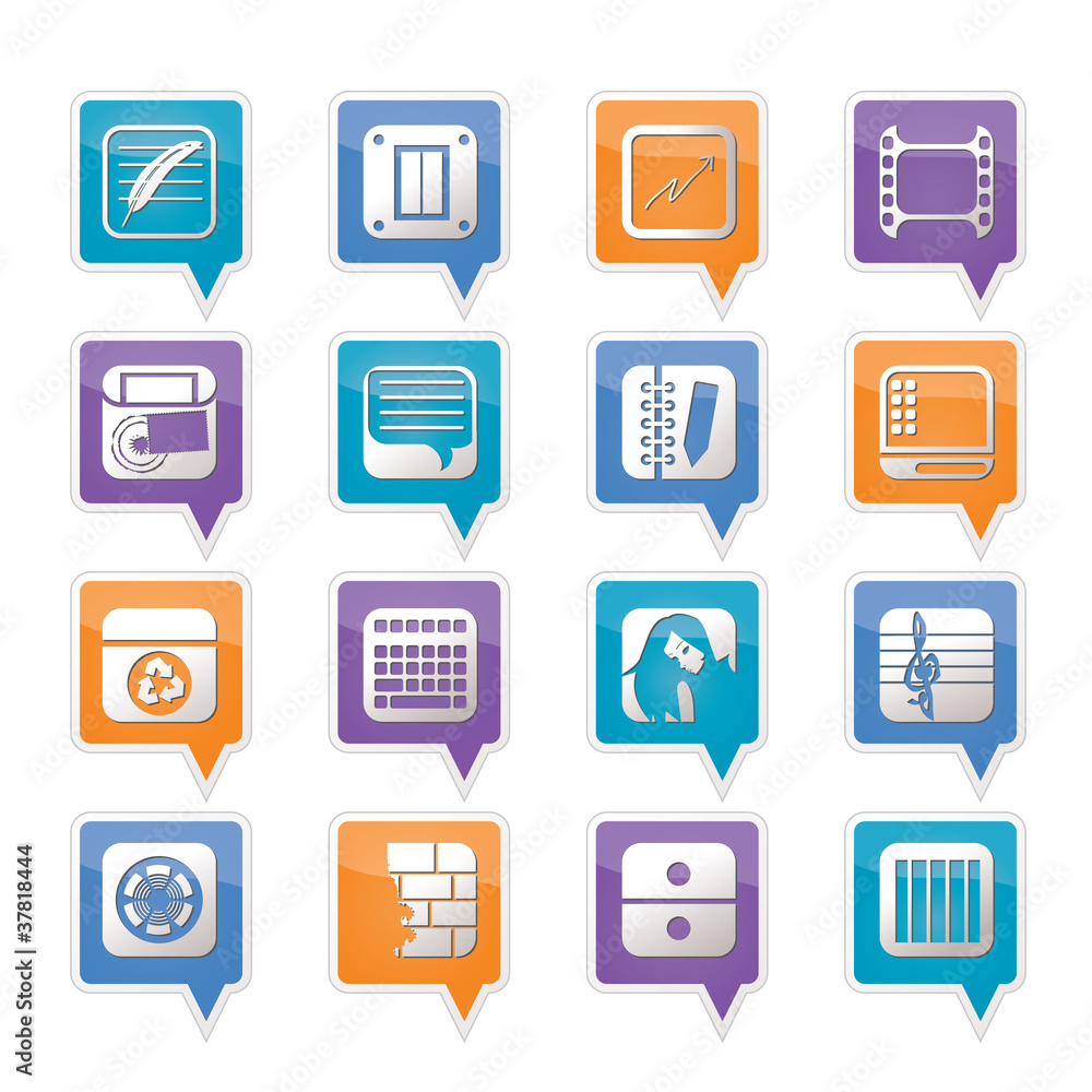 Business, Office and Mobile phone icons Business, Office and Mobile phone icons