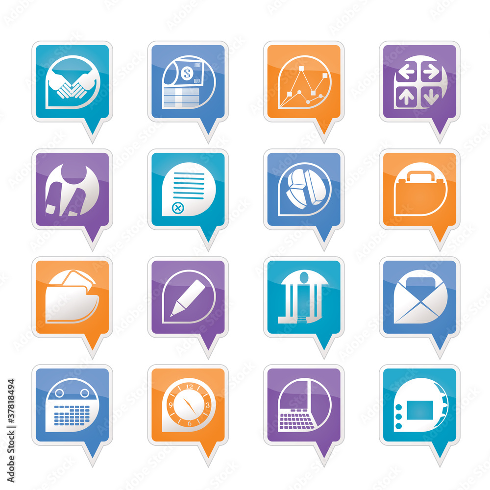 Business and office icons - vector icon set Business and office icons - vector icon set