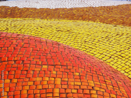 Warm Colors and White Mosaics from Close