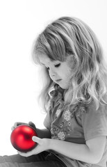 Papier peint photo Rouge, noir, blanc Portrait artistique d'une jeune femme  © Dusan Kostic