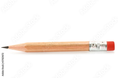 Wooden pencil on a white background