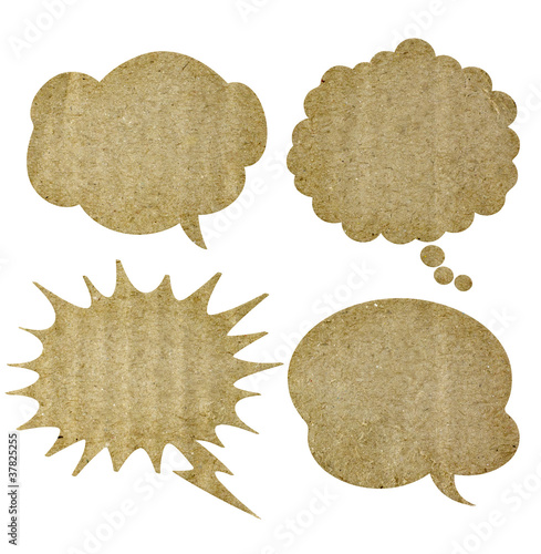 recycle paper in bubble speech shape