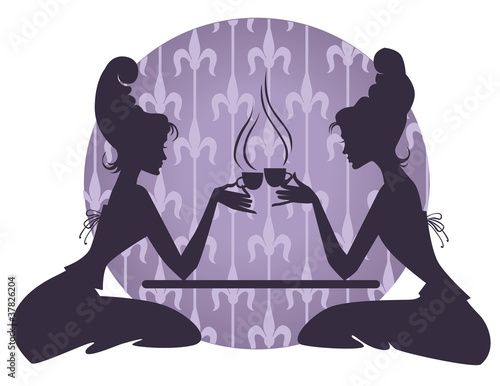 couple of girls in historical style