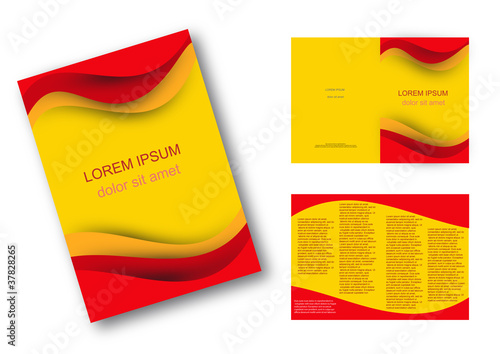 Editable brochure, Spain flag background # Vector photo