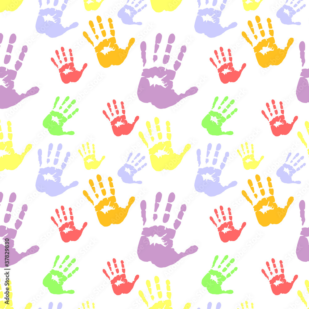 Fototapeta premium Silhouettes of hands, pattern; seamless