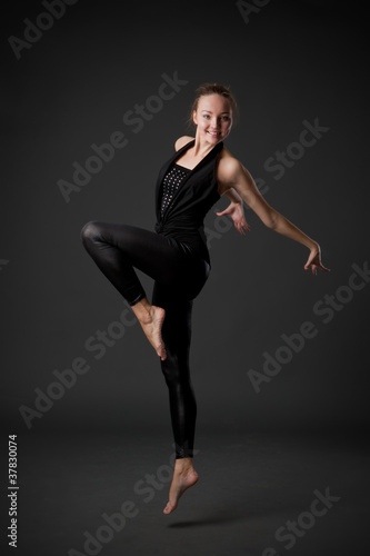 attractive young woman dancing