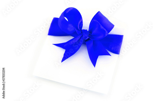 Sheet with blue holiday bow