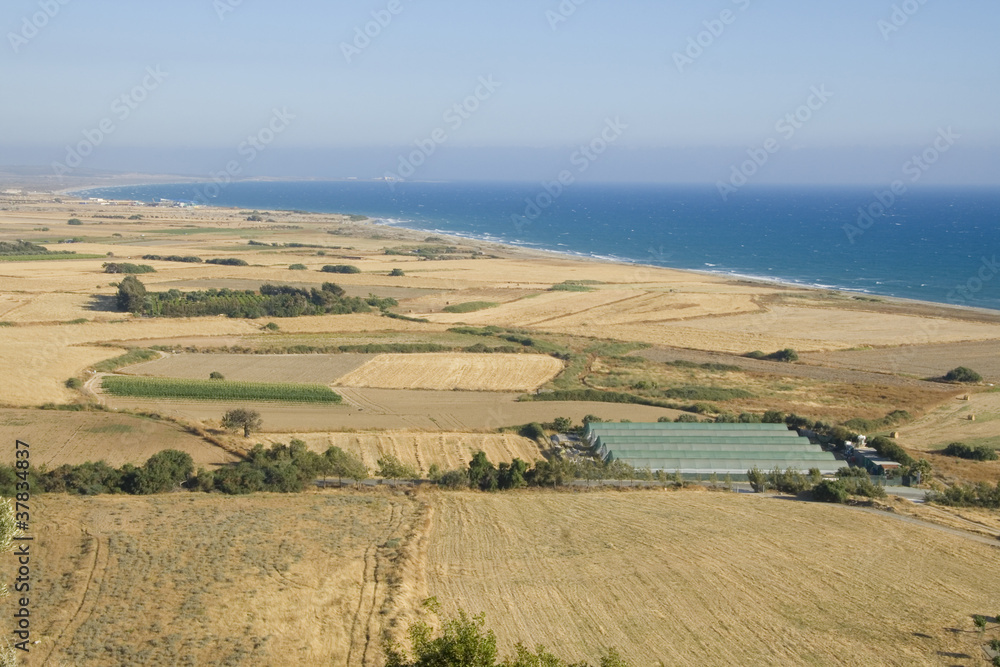 Fields on the coast of Mediterranean