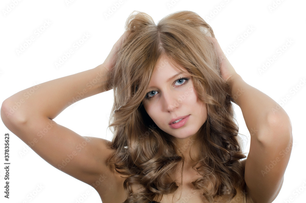 Portrait of the young girl with beautiful hair Portrait of the young girl with beautiful hair