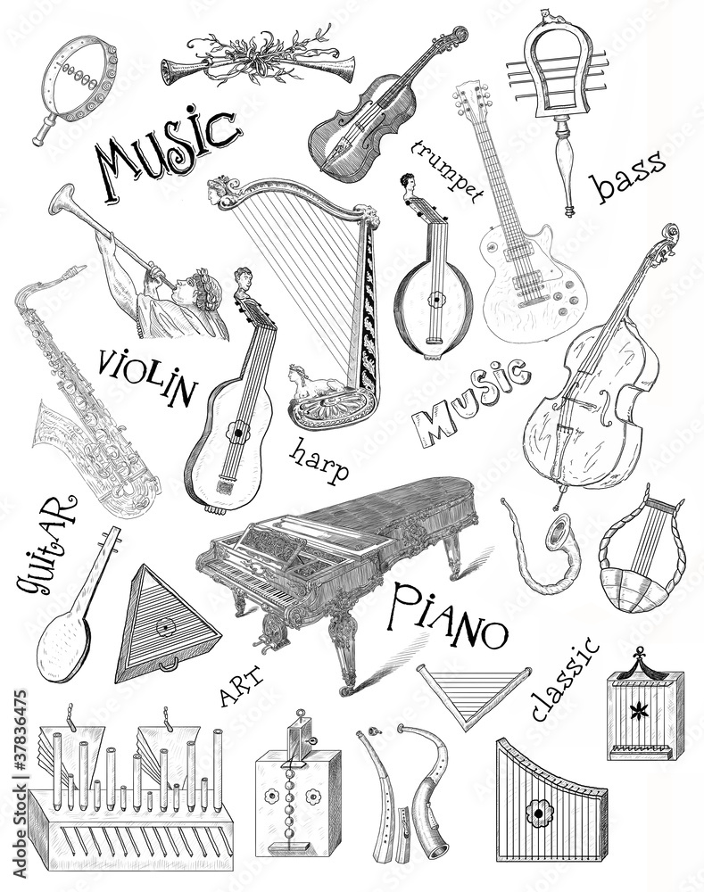 Fototapeta premium Musical instrument set